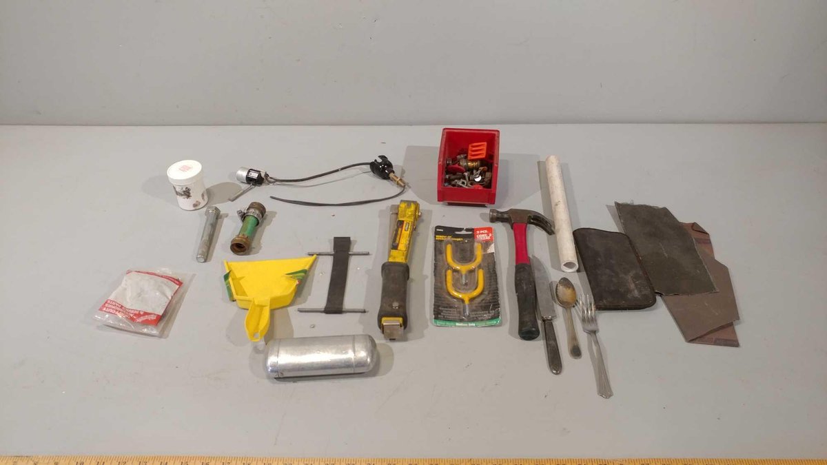 ASSORTMENT OF HAMMER, STAPLER, AND OTHER MISC ITEMS