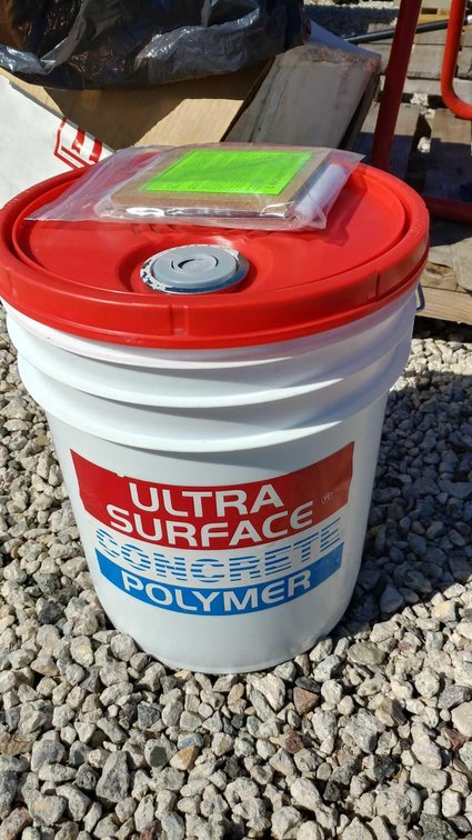 5 GALLON BUCKET OF ULTRA SURFACE POLYMER CONCRETE, NEW
