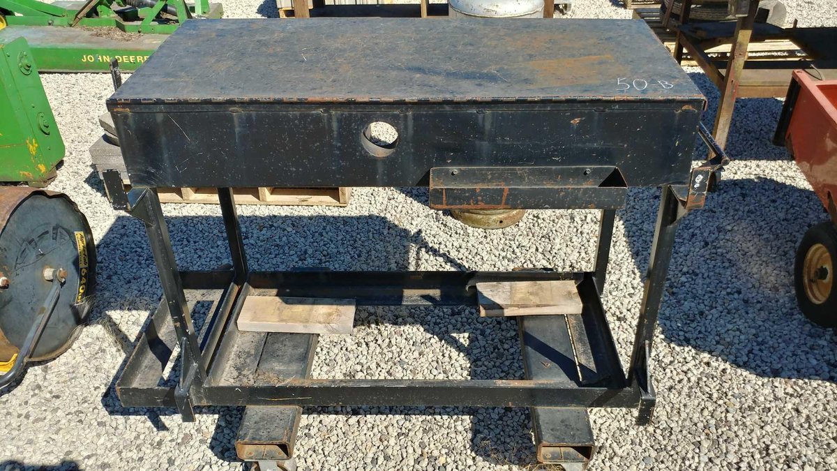  STEEL WELDER CART ON CASTERS, FORK POCKETS