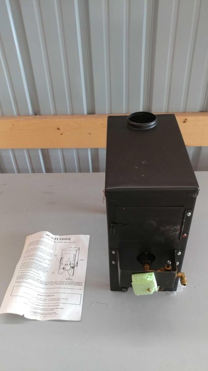 (I-90) NU-WAY MODEL 3000 LP FISH HOUSE STOVE (SELLER STATES NEVER USED)