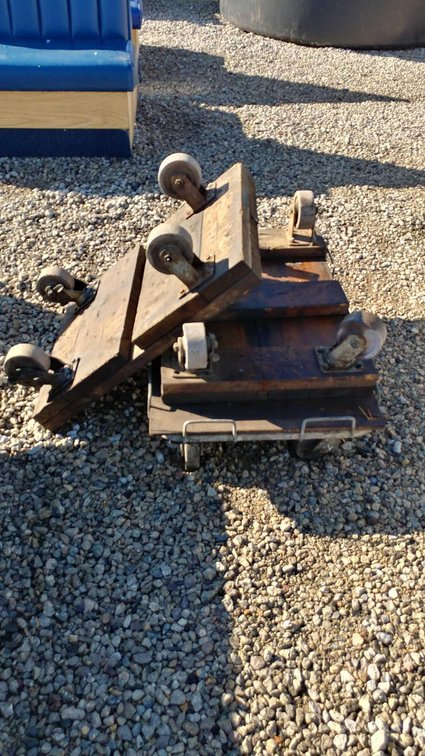 (I-172) (3) WOODEN CARTS ON CASTERS