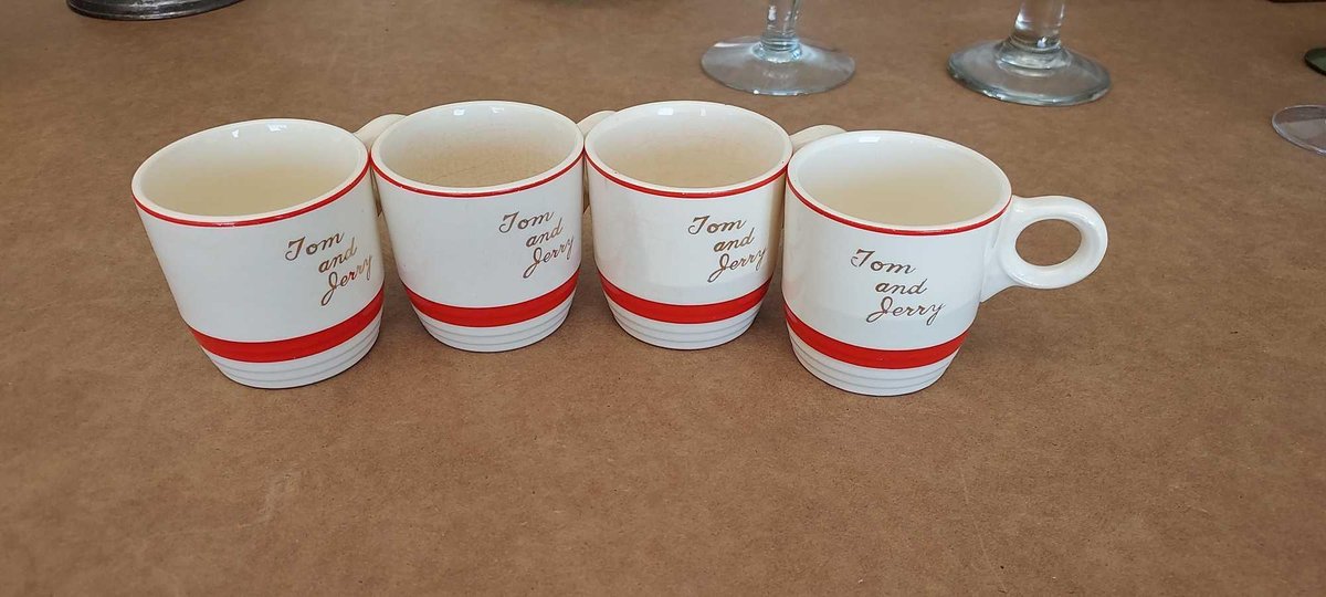 (4) TOM & JERRY COFFEE CUPS