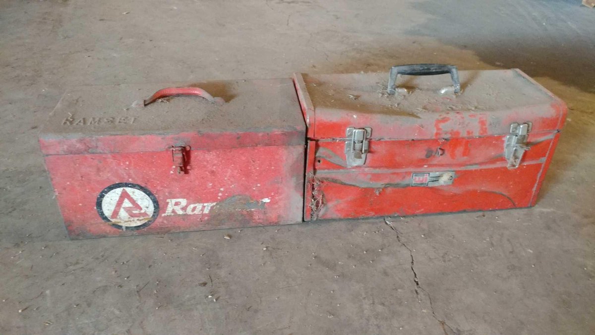 (2) RED METAL TOOLBOXES