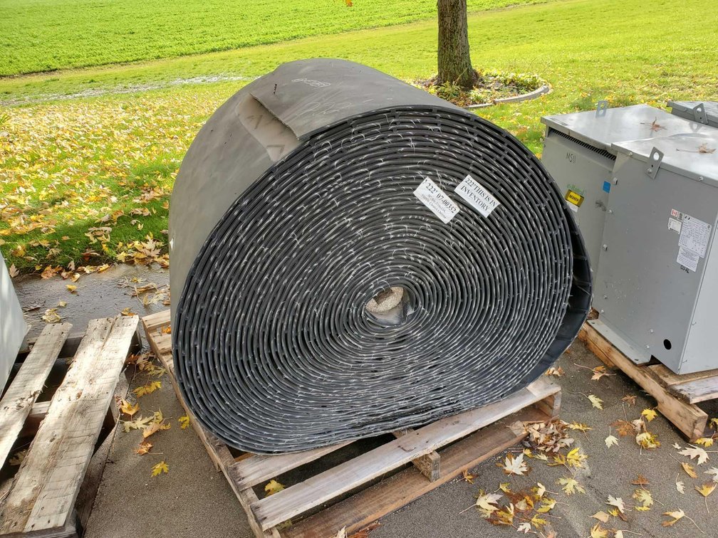(I-30) LARGE ROLL OF PLEATED BELTING, 222' X 30" (FOR MORE INFO AND LOCATION CALL NEIL @ 612-804-414