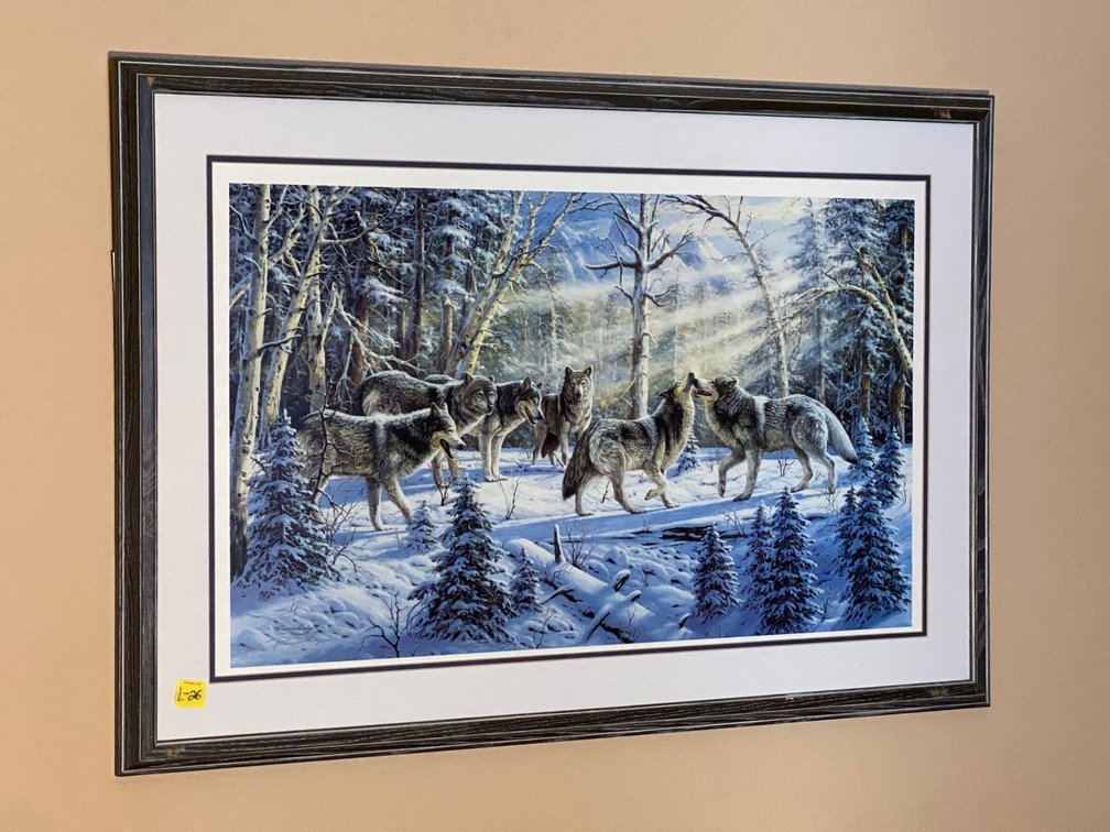  (A1-NORWAY) RONNIE HEDGE WOLF PRINT 362/750 26"X38"