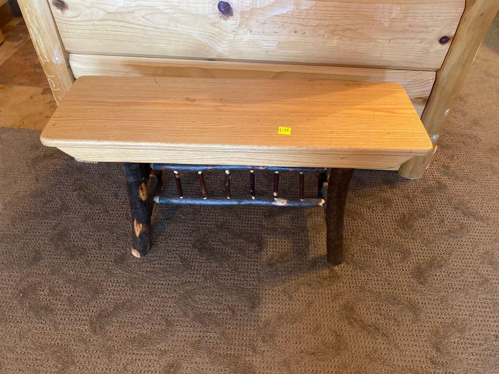 (A1-SPRUCE) PINE BENCH 3' W X 1' D X 18" T