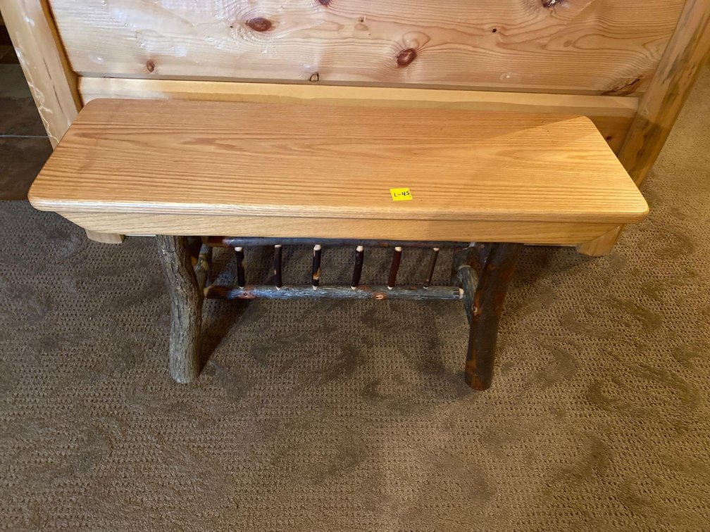  (A1-TAMARACK) PINE BENCH 3' W X 1' D X 18" T