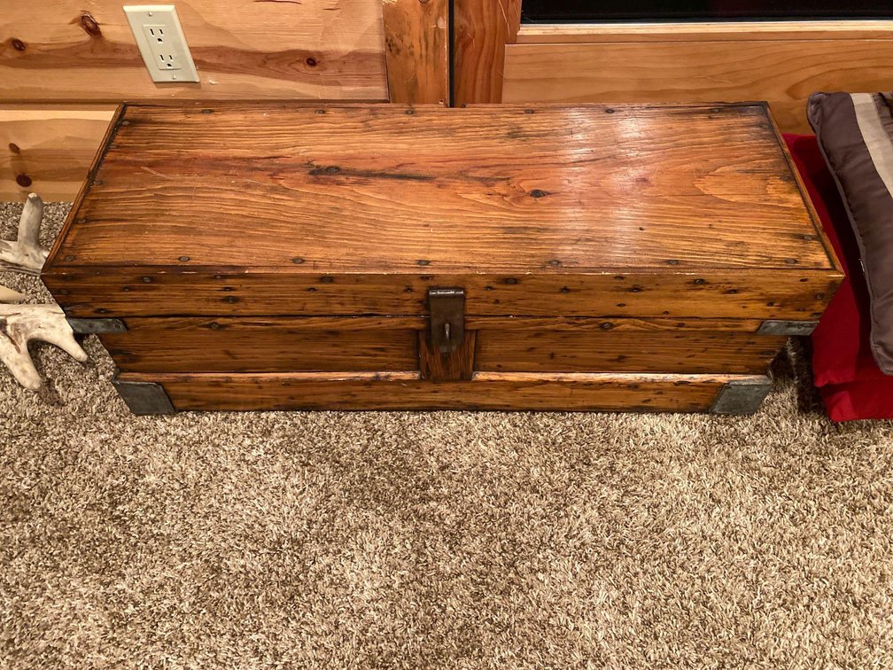  (A1-MANAGER) VINTAGE TRUNK 34"X12" X12"