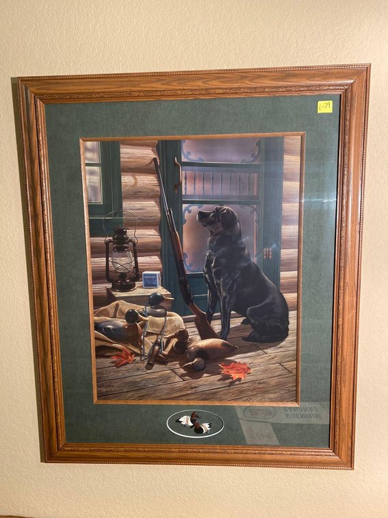  (A1-HALL) OPENING DAY BLACK LAB PRINT SCOT STORM 28"X34" 58/100
