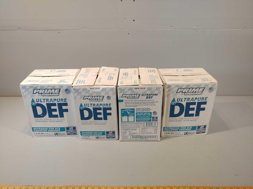 (4) 2.5 GALLON PRIME ULTRAPURE DIESEL EXHAUST LIQUID