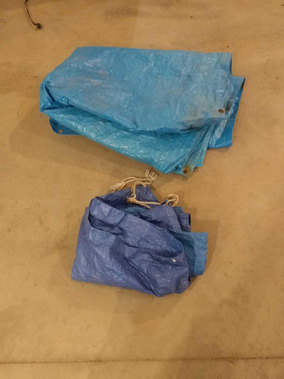 (2) BLUE TARPS (UNKNOWN SIZES)