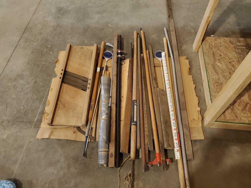 VINTAGE FOOD MANDOLIN, PLASTIC SHEETING, AND MISC