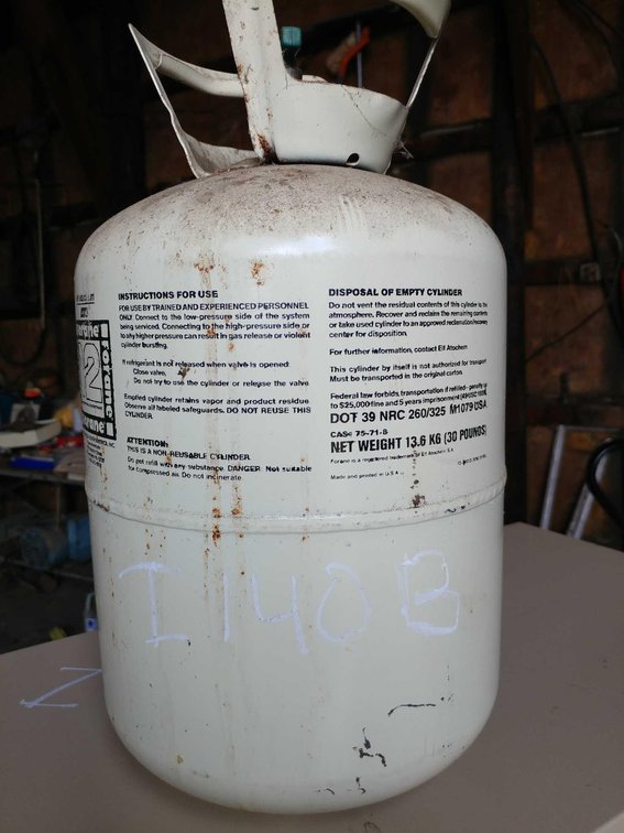 (I-140B) FREON TANK WITH UNKNOWN QUANTITY 