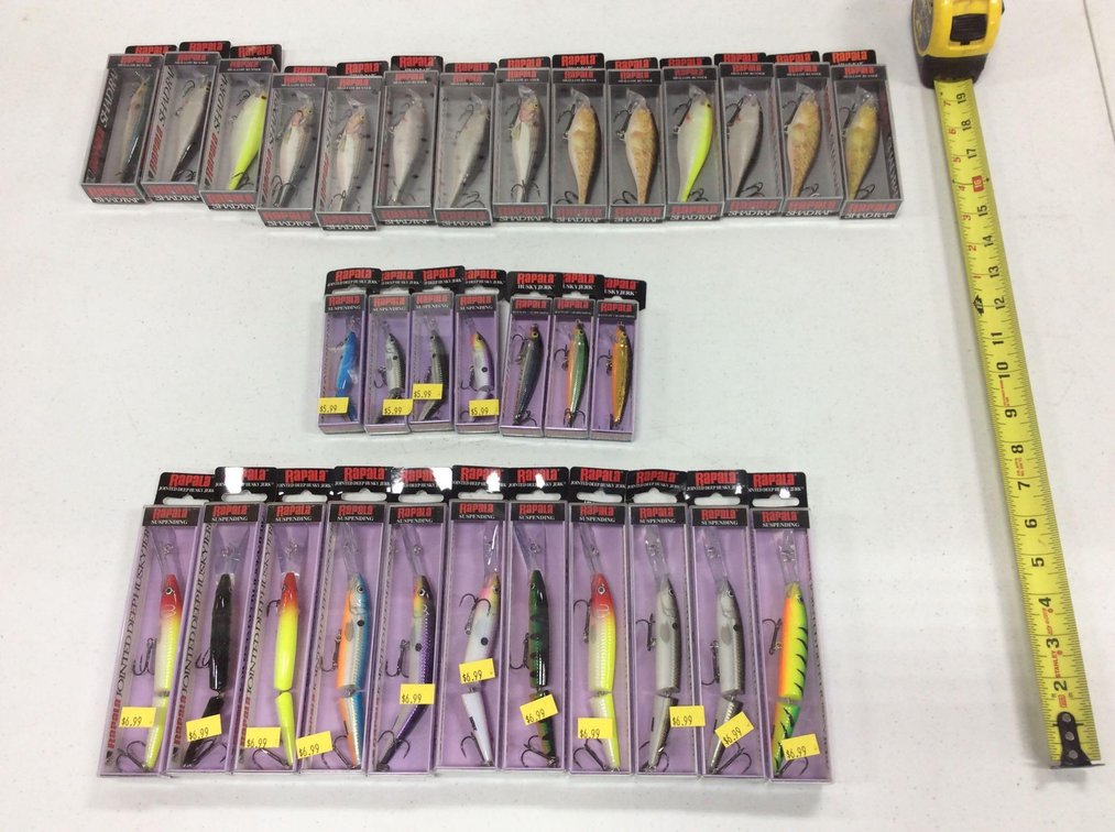 ASSORTMENT OF RAPALA SHADRAP & JOINTED BAITS