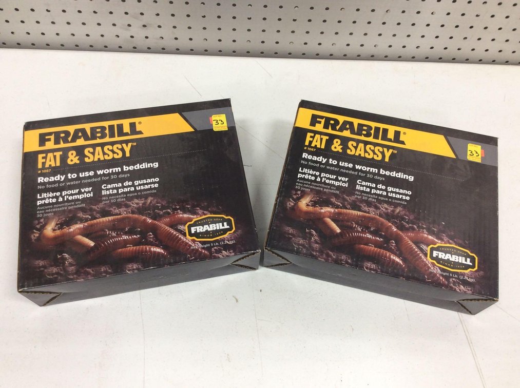 (2) FRABILL FAT & SASSY WORM BEDDING
