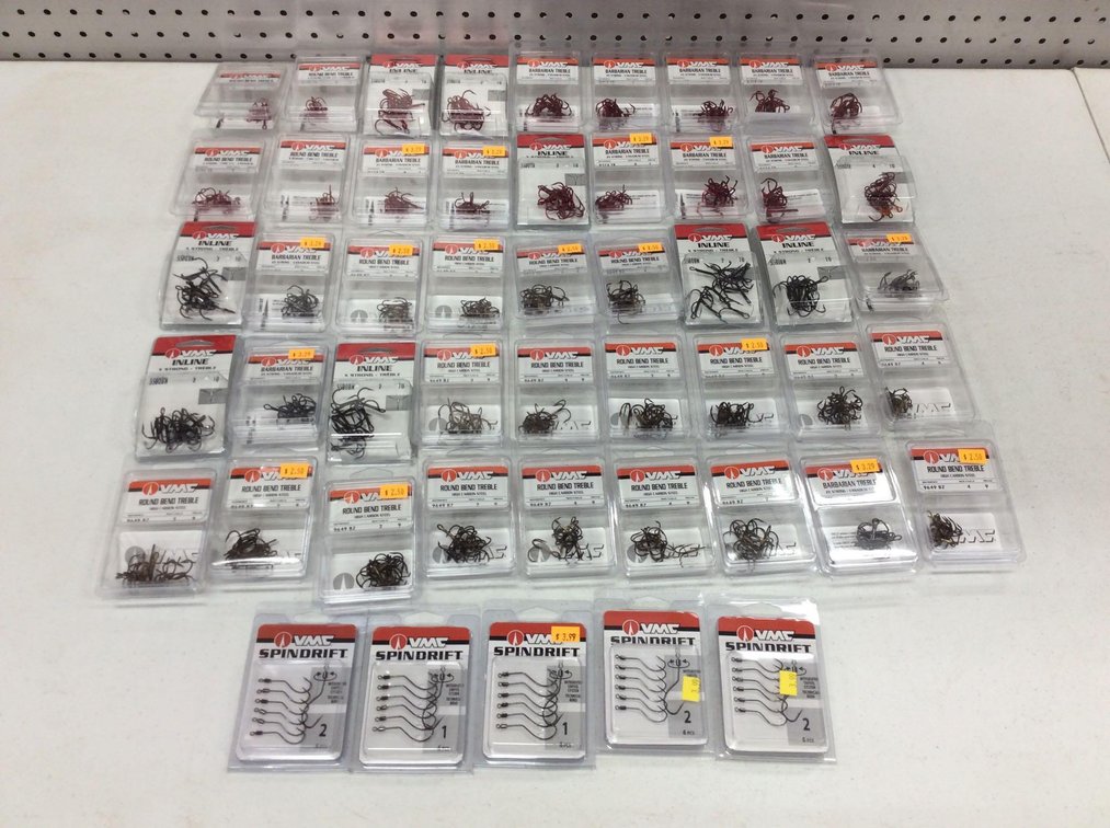 ASSORTMENT OF VMC, TREBLE HOOKS & OTHERS HOOKS
