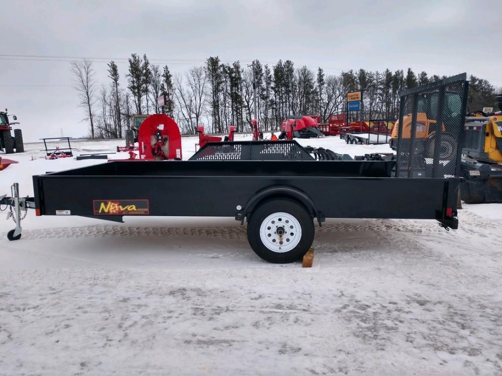 NEW 2018 NOVA UT7714 14' LONG, 77" WIDE, 3,500# SPRING STRAIGHT AXLE, 2″ X 8″ TREATED PINE DECKING, 4′ F