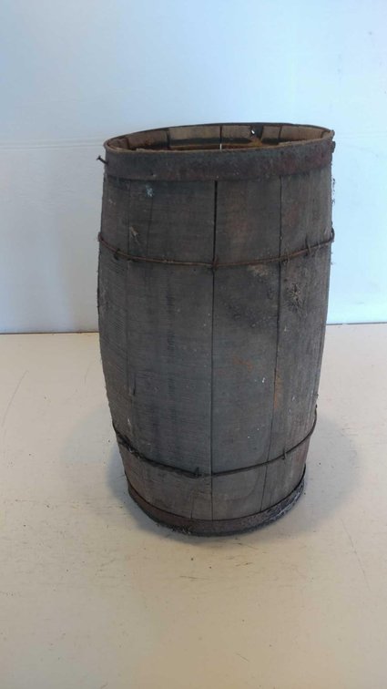 VINTAGE WOODEN MINI BARREL, 18" TALL