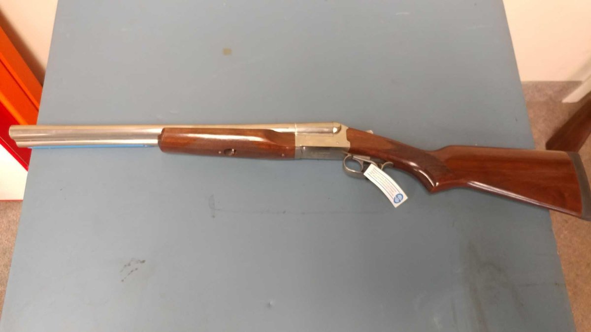 NEW STOEGER COACH GUN SUPREME 5X5 12 GAUGE NICKEL GLOSS WOOD (SN# C863674-17) (LOCATED AT MIKES GUN 
