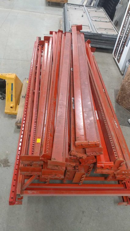 PALLET RACKING, (4) UPRIGHTS (120"Hx48"W), 36 CROSS MEMBERS 8'