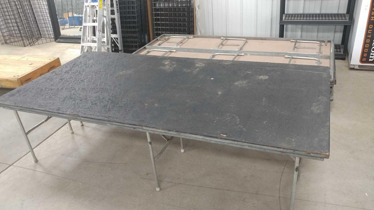 (5) PLATFORM TABLES (96"Wx24"Hx48"D)