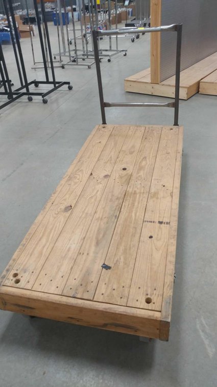 WOODEN ROLLING CART W/CASTER WHEELS