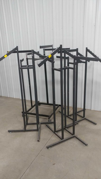(4) CLOTHES HANGING DISPLAY RACKS