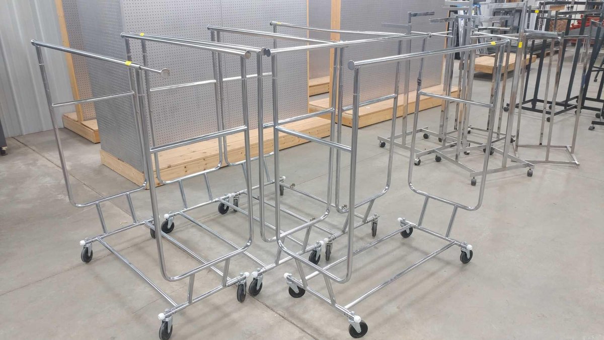 (4) ROLLING CLOTHES HANGER CARTS