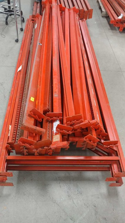 PALLET RACKING, (3) UPRIGHTS (120"Hx48"W), 36 CROSS MEMBERS 8'