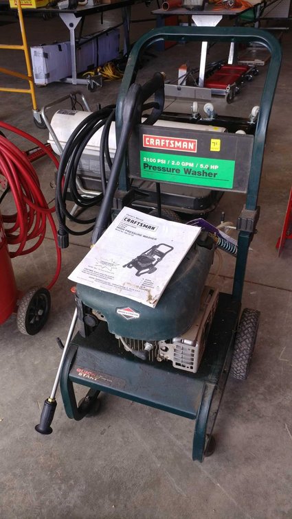 CRAFTSMAN PRESSURE WASHER, 2100 PSI, 5 HP ENGINE