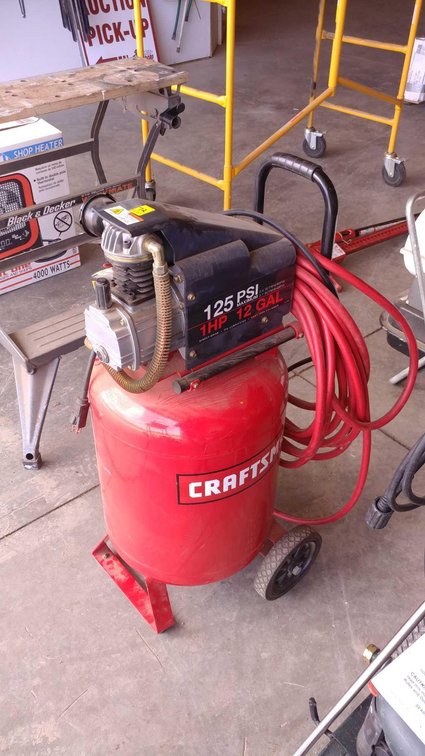 CRAFTSMAN AIR COMPRESSOR, 12 GAL, 125 PSI MAX, 1 HP