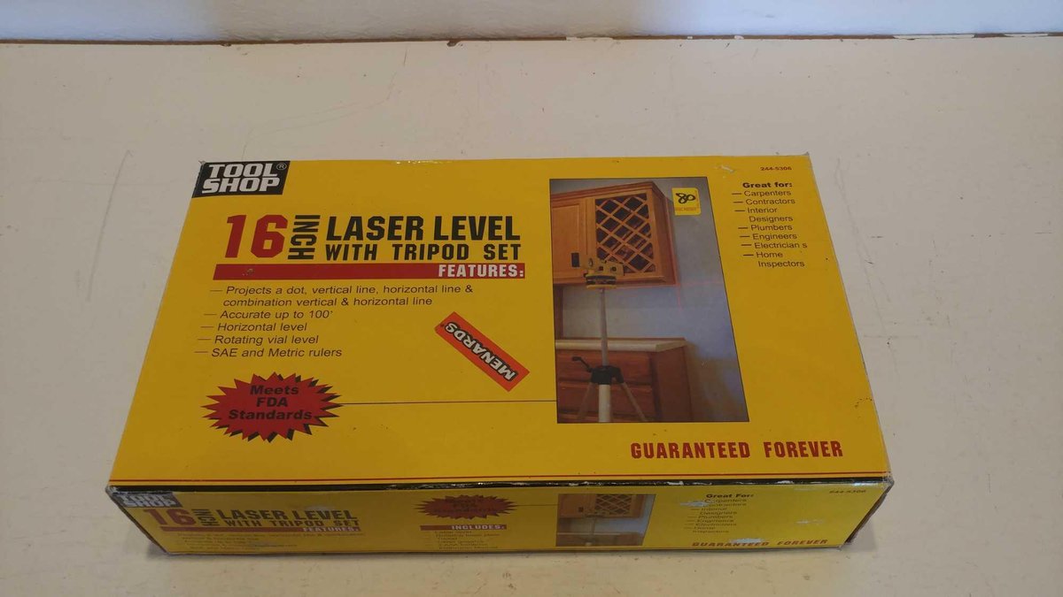 TOOL SHOP 16" LASER LEVEL W/TRI POD SET