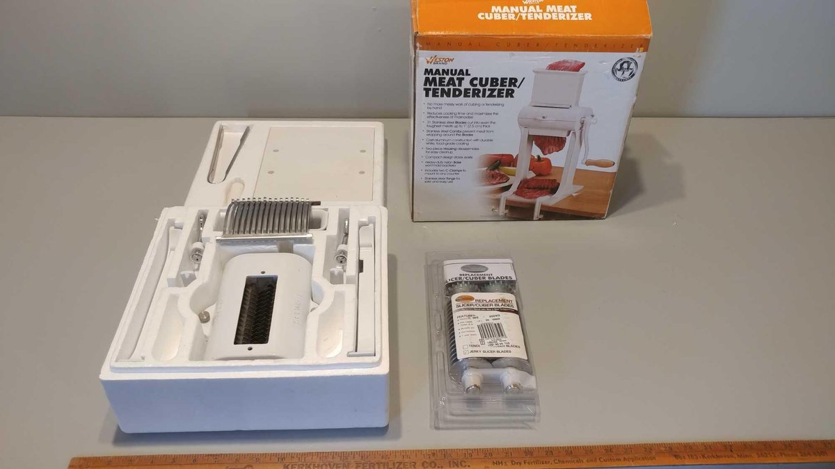 (NEW) WESTON MANUAL MEAT CUBER/TENDERIZER and (NEW) REPLACEMENT SLICER/CUBER BLADES
