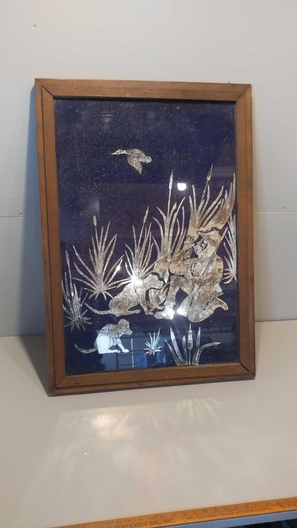 DUCK HUNTING-THEMED MIRRORED WALL ART 27" x 38"