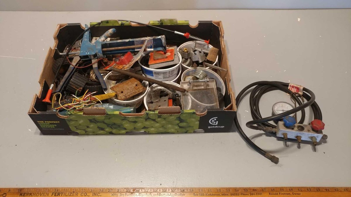 AIR PRESSURE GAUGE and LARGE ASSORTMENT OF MISC HARDWARE