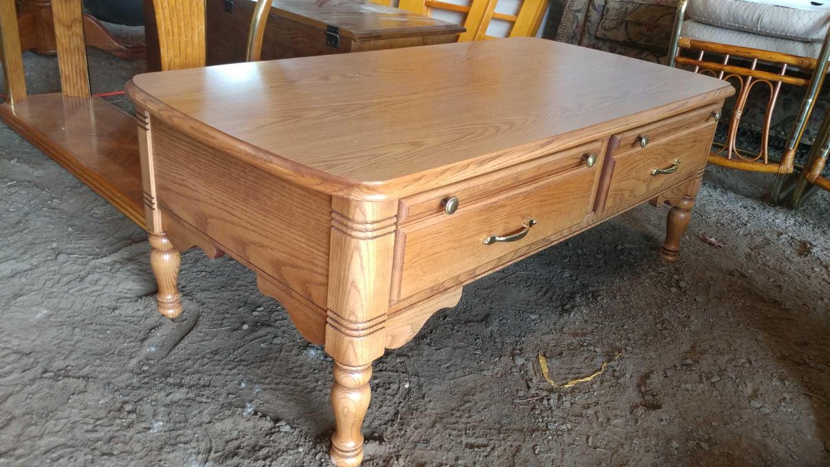 WOODEN COFFEE TABLE (18" x 47" x 24")