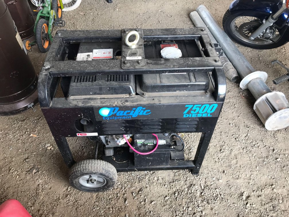 PACIFIC 7500WATT GENERATOR, DIESEL REMOVE SHUT OFF, 1HR OF USE (ITEM AT ZIELSDORF AUCTIONS)