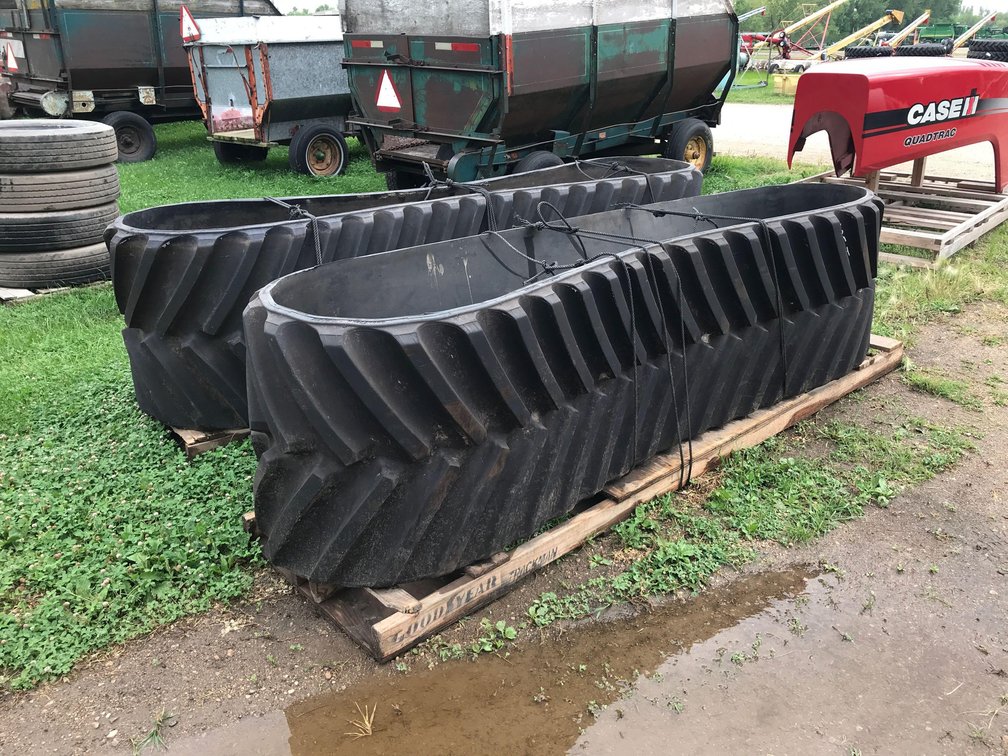 (2) GOODYEAR TRACK MAN, SCRAPPER TRACKS FOR QUAD TRACK, USED FOR TILING, VERY LITTLE WEAR