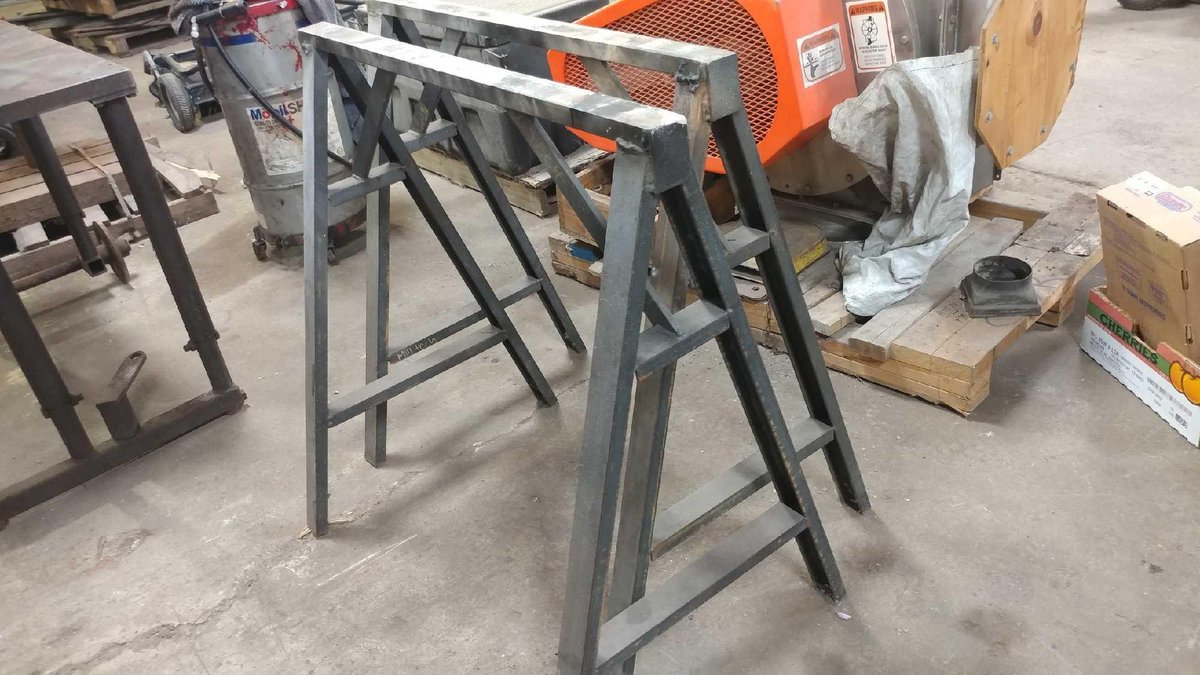 (2) METAL SAW HORSES (3' x 3')