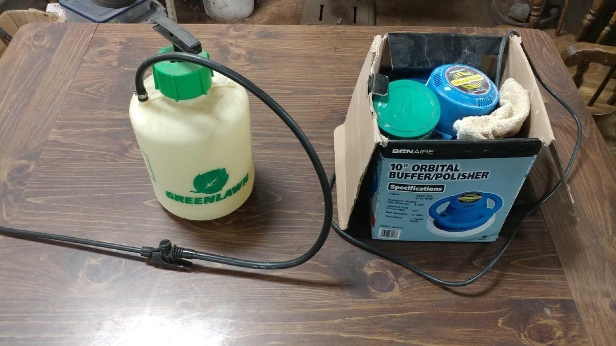 BONAIRE 10" ORBITAL BUFFER POLISHER and GREENLAWN GARDEN PUMP SPRAYER