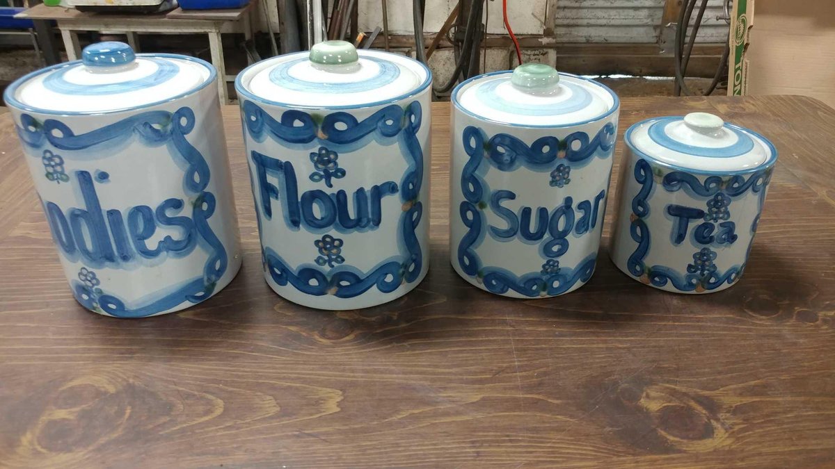 M.A. HADLEY 3-PIECE COOKIE JAR SET