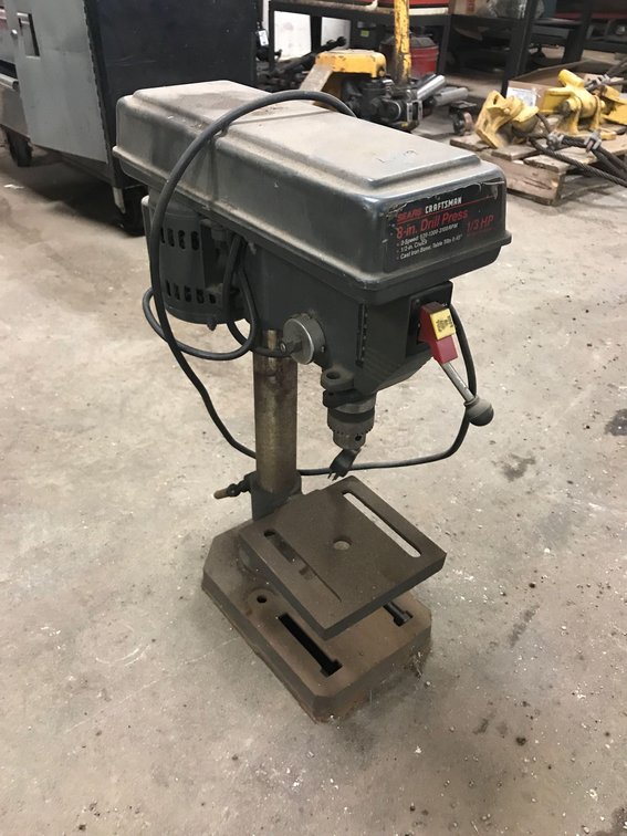 SEARS CRAFTSMAN 8 IN DRILL PRESS 3 SPEED 1/2 IN CHUCK 1/3 HP 
