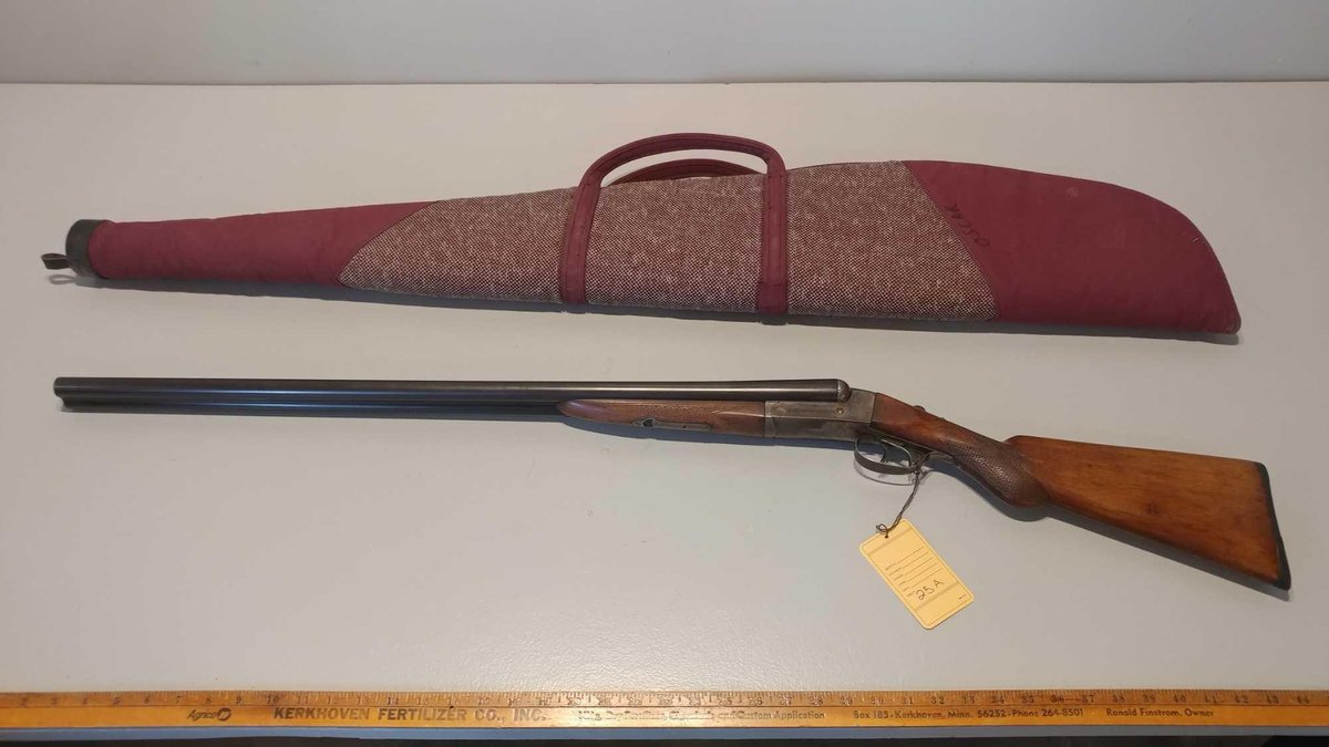 NEW LONDON ARMS DOUBLE BARREL SIDE x SIDE 12 GAUGE SHOTGUN (LONDON FLUID STEEL; SN #42277) w/CASE