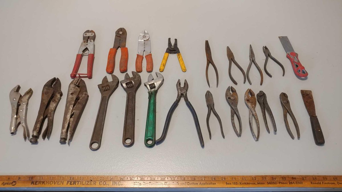 ASSORTMENT OF CRESCENT WRENCHES, PLIERS, and MISC TOOLS
