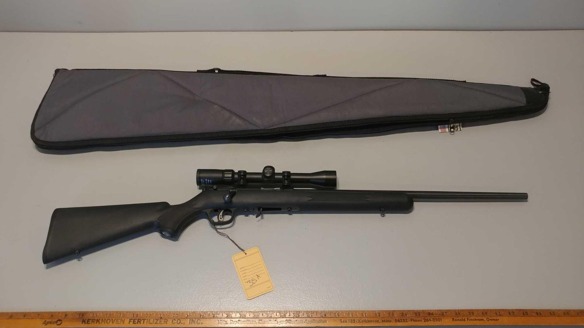 SAVAGE 93R17 .17 CAL HMR BOLT ACTION, w/SIMMONS 3-9X32 SCOPE, w/CASE