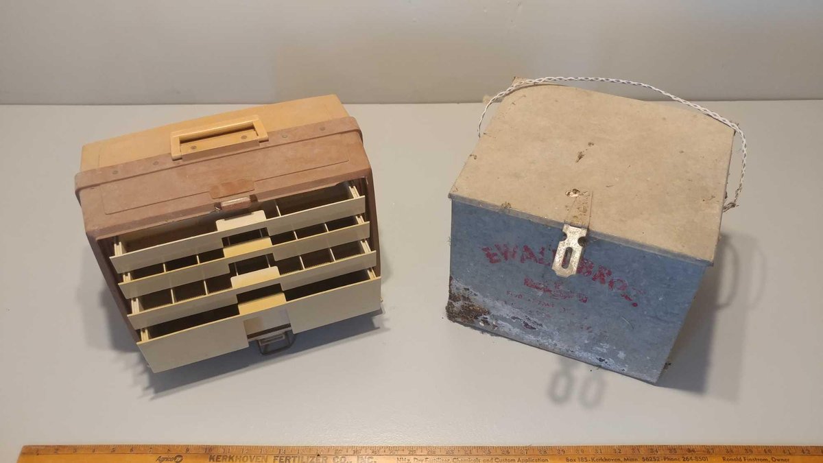 PLANO 737 TACKLE BOX and EWALD BROS. BAIT BOX