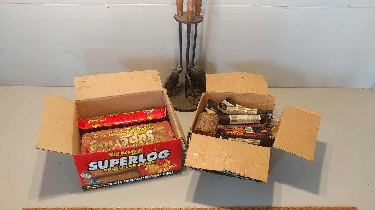 FIRE PLACE ACCESSORY KIT and CONSERVATIONIST FIRE LOGS