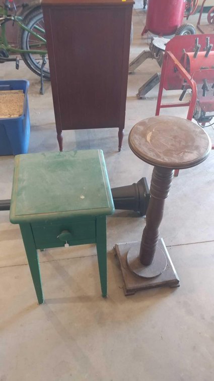GREEN SIDE TABLE and PLANT STAND (H 35")