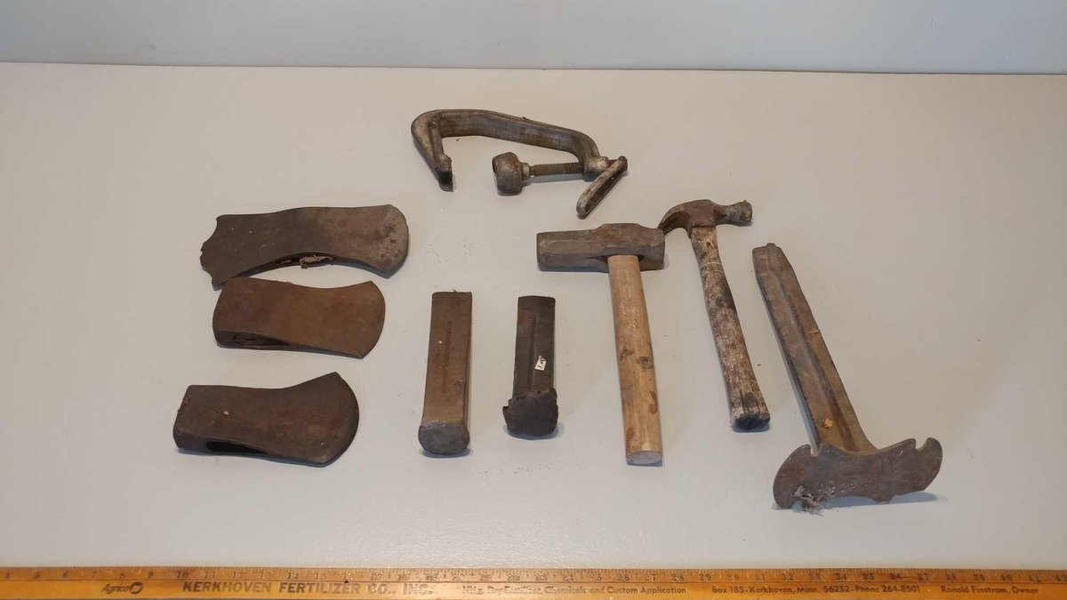 AX HEADS, WEDGES, VALVE GUIDE PULLER, HAMMERS, AND MISC