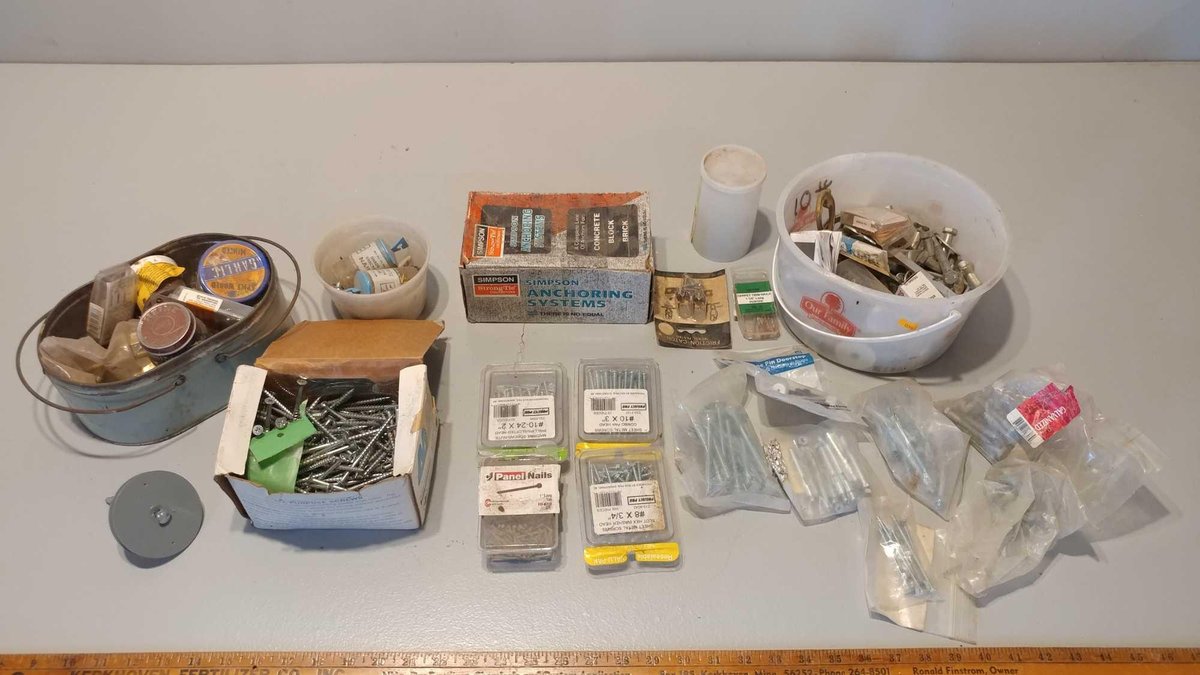 LARGE ASSORTMENT OF NUTS, BOLTS, WASHERS, AND SCREWS